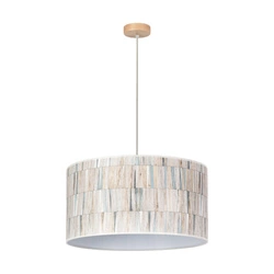 Luna Pendant Lamp 1xE27 Max.60W Birch Wood/Transparent PVC Cable/Multicolor Wallpapaer Shade 1016008410261