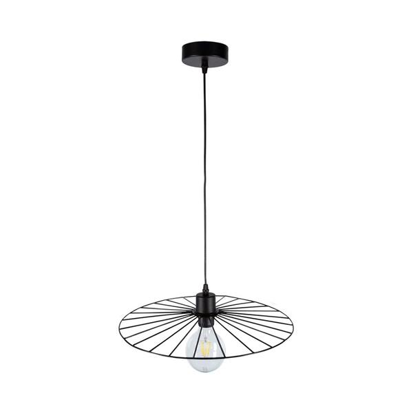 Lampa wisząca Antonella 1xE27 Max.60W Czarny kabel metalowy/czarna tkanina 189249104