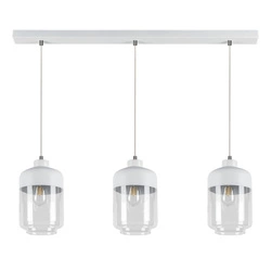 Lampa Wisząca Amaretto 3xE27 Max.60W Biały Metal/PVC/Szkło Biało-Przezroczyste 15800302