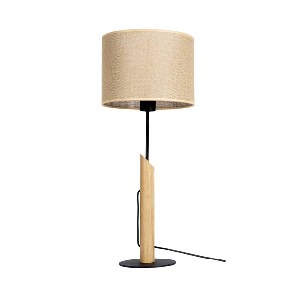 Colette Jute Table Lamp 1xE27 Max.60W Black/Oiled Oak/Black/Beige 86214904