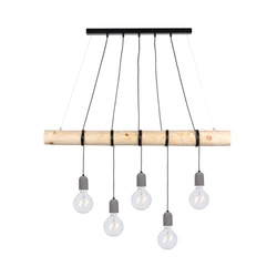 Trabo Concrete Pendant Lamp 5xE27 Max.60W Natural Pine/Black/Grey 69499504