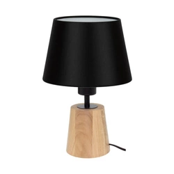 Konus Table Lamp 1xE27 Max.25W Oiled Oak/Black Metal/Black PVC Cable/Black Fabric Shade 7017403111412