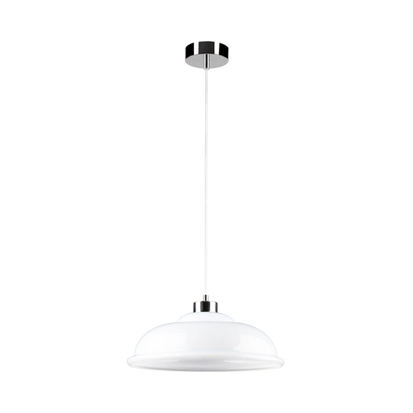 Molde Pendant Lamp 1xE27 Max.60W Chrome Metal/Transparent PVC Cable/White Glass 9884028