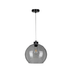 Laguna Pendant Lamp 1xE27 Max.60W Black Metal/Transparent PVC Cable/Smoked Glass 18630104