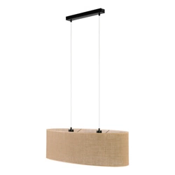 Jute Lampa Wisząca 2xE27 Max.40W Czarny/Transparentny/PVC/Beżowy 17910204