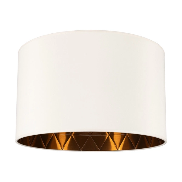 Lampshade Cylinder E27 H30 White Fabric with copper foil A0738