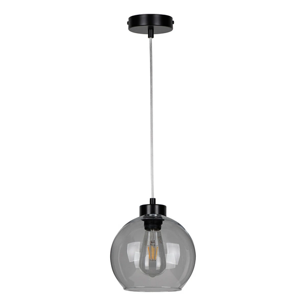 Laguna Pendant Lamp 1xE27 Max.60W Black/Transparent PVC/Smoked Glass 18610104