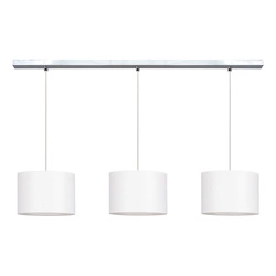 Dove Pendant Lamp 3xE27 Max.40W Chrome Metal/Transparent PVC Cable/White Fabric Shade 15380328