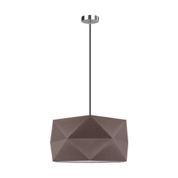 Finja Pendant Lamp 1xE27 Max.60W Chrome Metal/Anthracite Fabric Cable/Brown Fabric Shade 1843128