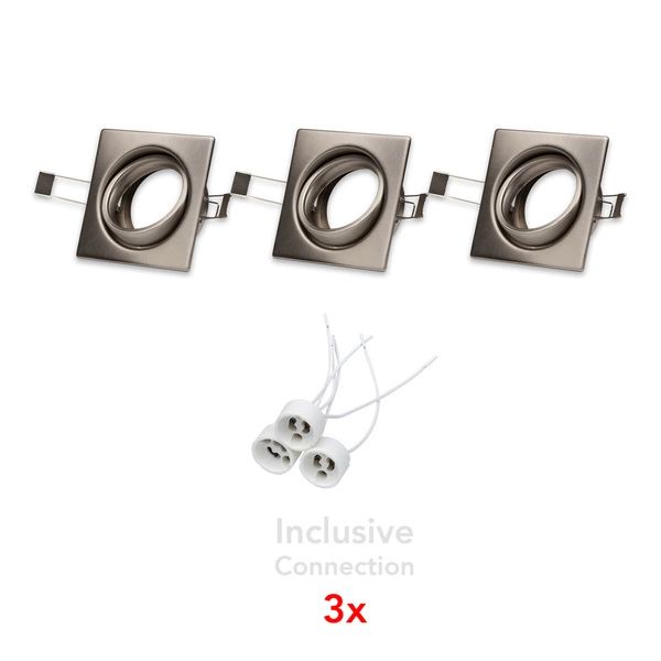 Cristaldream Set of Downlights 3xGU10 Max.50W Satin Metal 23050327