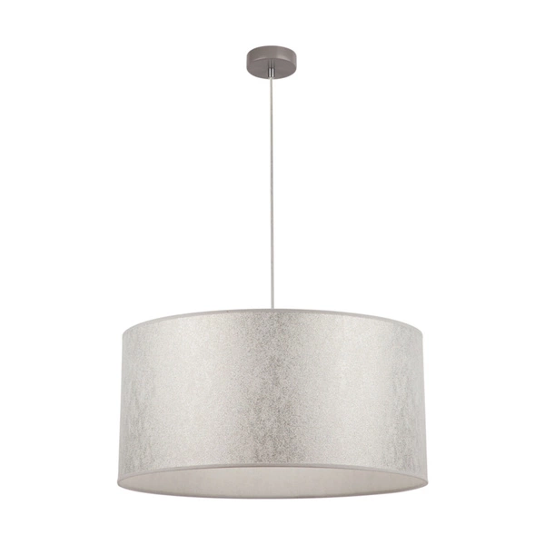 Prata Pendant Lamp 1xE27 Max.60W Gray Metal/Transparent PVC Cable/Silver Fabric Shade 957280227