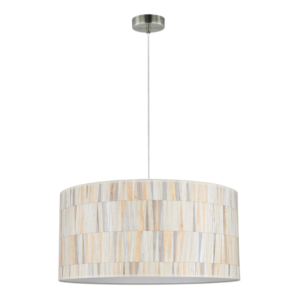 Kairo Pendant Lamp 1xE27 Max.60W Satin Metal/Transparent PVC Cabel/Multicolor Wallpaper Shade 1012724410395