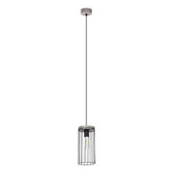 Lampa Wisząca Timeo 1xE27 Max.60W Bejcowana Sosna Szara/Czarny Kabel PCV/Czarny Metal 195109157