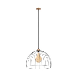 Coop Pendant Lamp 1xE27 Max.60W Oiled Oak/Black Metal/Black PVC Cable 1883974