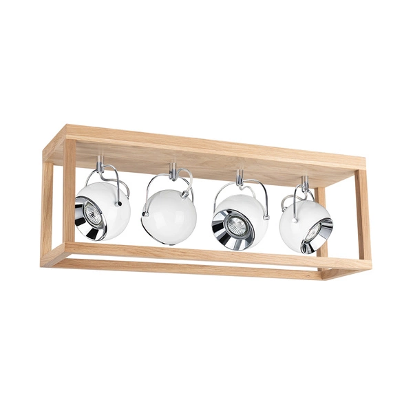 Roy Ceiling Lamp Incl.4xLED GU10 5W Oiled Oak/White Metal 5222474L