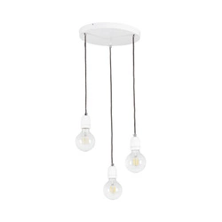 Porcia Pendant Lamp 3xE27 Max.60W White Metal/White Ceramics/Anthracite Fabric Cable 9181302R