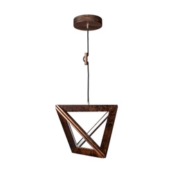 Trigonon Pendant Lamp 1xLED 24V Integrated 2500lm 3000K 27W Walnut Beech Wood/Black Fabric Cable 1209976