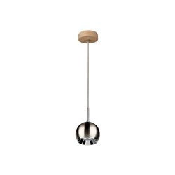 Lampa wisząca z drewna Ball w zestawie 1xLED GU10 5W Dąb olejowany/Satynowany metal 5141174