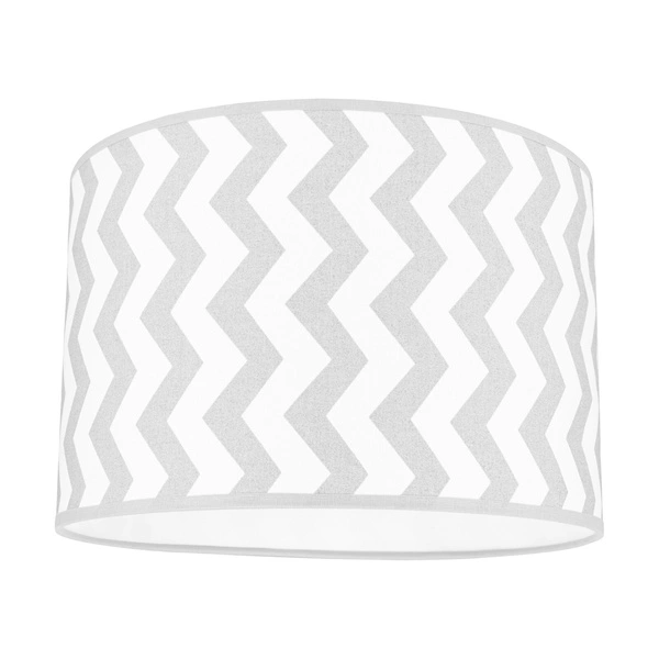 Lampshade Cylinder E27 H40 White-Blue Cotton with zigzag pattern A0268