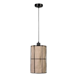 Marinero Pendant Lamp 1xE27 Max.15W LED Black Metal/Black Fabric Cable/Beige Linen Shade 184219104