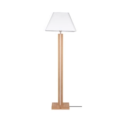 Quad Floor Lamp 1xE27 Max.60W 2xLED 24V Integrated 3350lm 3000K 36W Oiled Oak/Anthracite Fabric Cable/White Fabric Shade 6451174