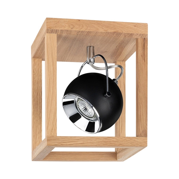 Roy Ceiling Lamp Incl.1xLED GU10 5W Oiled Oak/Black Metal 5224174