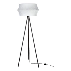 Lampa podłogowa Lotus 1xE27 maks. 40W Czarny metal/czarny kabel PCV/szary klosz z tkaniny 74164004