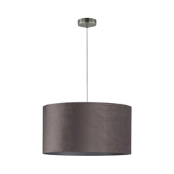 Scarlett Pendant Lamp 1xE27 Max.60W Satin Metal/Transparent PVC Cable/Gray Velvet Shade 3752027