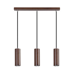 Pipe Pendant Lamp Incl. 3xGU10 LED 5W Walnut/Black 1559376