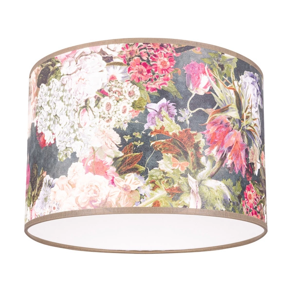 Lampshade Cylinder E27 H30 Flowers Wallpaper A0342