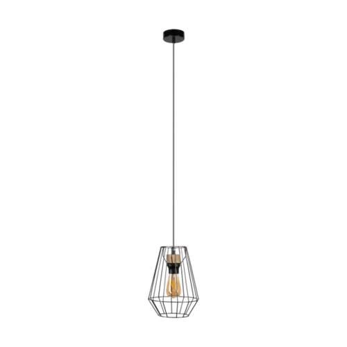 Endorfina Pendant Lamp 1xE27 Max.60W Oiled Oak/Black Metal/Black PVC Cable 1321104