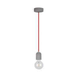 Amory Pendant Lamp 1xE27 Max.60W Gray Concrete/Red Fabric Cable 9776136