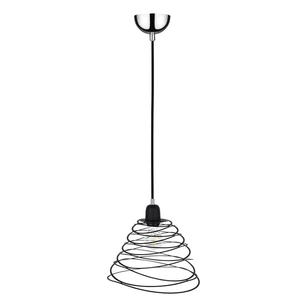 Lampa Wisząca Komet 1xE27 Max.60W Chromowany Metal/Czarny Metal/Czarny Kabel PCV 1853104