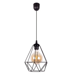 Diament Pendant Lamp 1xE27 Max.60W Black Metal/Black Synthetic Material/Black PVC Cable 2179104