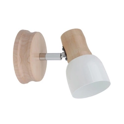 Svantje Wall Lamp 1xE14 Max.40W Birch Wood/White Metal 2239160