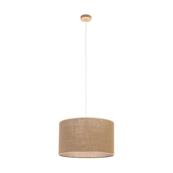 Jute Lampa Wisząca 1xE27 Max.60W Dąb Olejowany/Naturalny Oplot/Beżowy 16147174