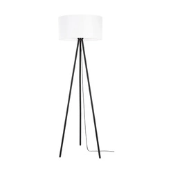 Dove Floor Lamp 1xE27 Max.40W Black Metal/Black PVC Cable/White Fabric Shade 15111004