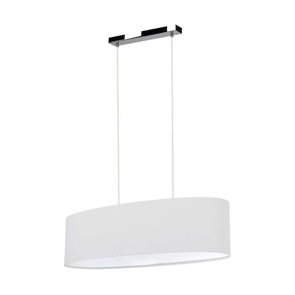 Dove Pendant Lamp 2xE27 Max.40W Chrome Metal/Transparent PVC Cable/Gray Fabric Shade 17390228