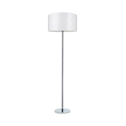 Maxima Floor Lamp 1xE27 Max.60W Chrome Metal/Transparent PVC Cable/White Fabric Shade 6591028