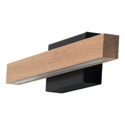 Aqua Viva Bathroom Wall Lamp Incl.1xLED 24V Integrated 6W Black/Oiled Oak IP44 19911104