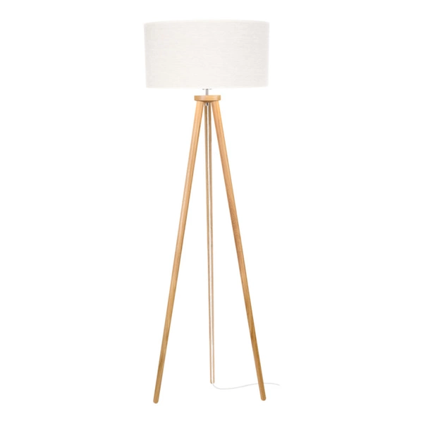 Boho Floor Lamp 1xE27 Max.60W Oiled Oak/Transparent PVC/Beige 74191074