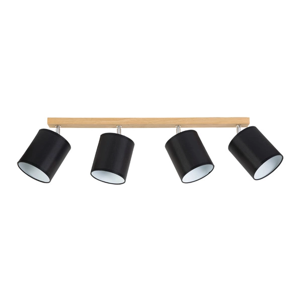 Aprillia Ceiling Lamp 4xE27 Max.25W Oiled Oak/Black Fabric Shade 56746474