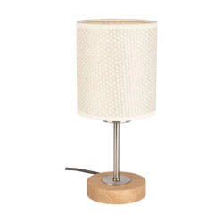 Benita Table Lamp 1xE27 Max. 25W Oiled Oak/Matte Nickel/Cream-Silver 7017400911527