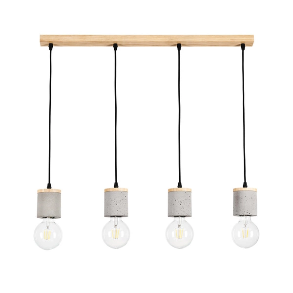 Cesar Pendant Lamp 4xE27 60W Oiled Oak/Black/Grey 1899474