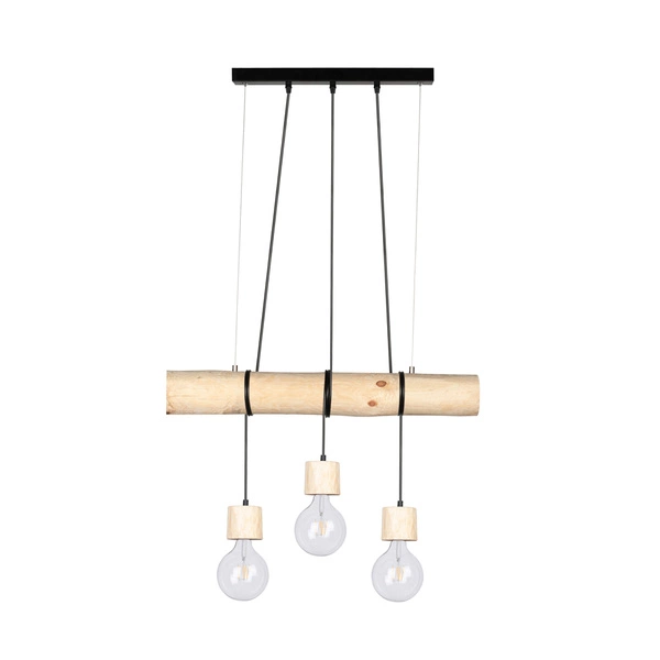 Trabo Pino Pendant Lamp 3xE27 Max.60W Natural Pine/Black PVC/Black 68315350