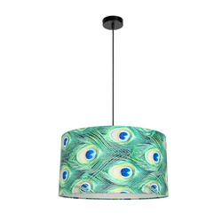 Vert Pendant Lamp 1xE27 Max.60W Black Metal/Black Fabric Cable/Multicolor Velvet Shade 15089104