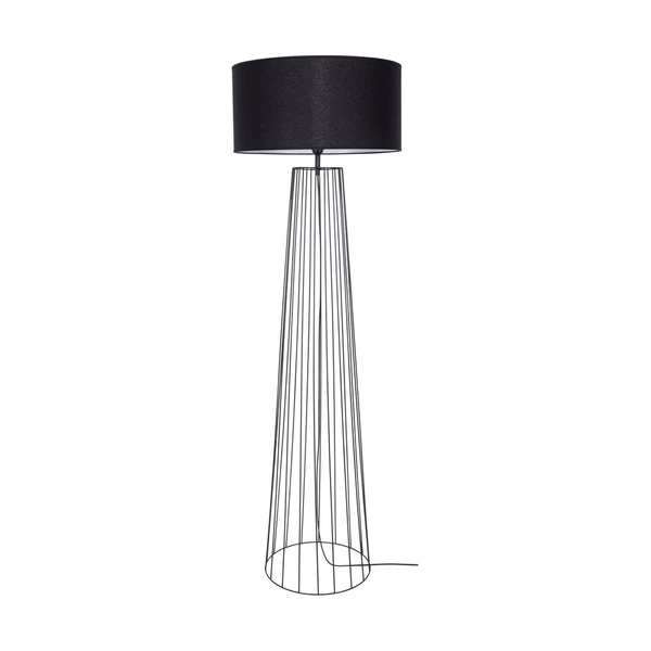 Swan Floor Lamp 1xE27 Max.60W Black Metal/Black PVC Cable/Black Fabric Shade 79249104