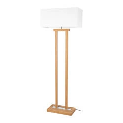 Hakon Floor Lamp 1xE27 Max.40W, 2xLED 24V Int. 36W Oiled Oak/Mat Nickel/White with Touch Dimmer 6037401410072