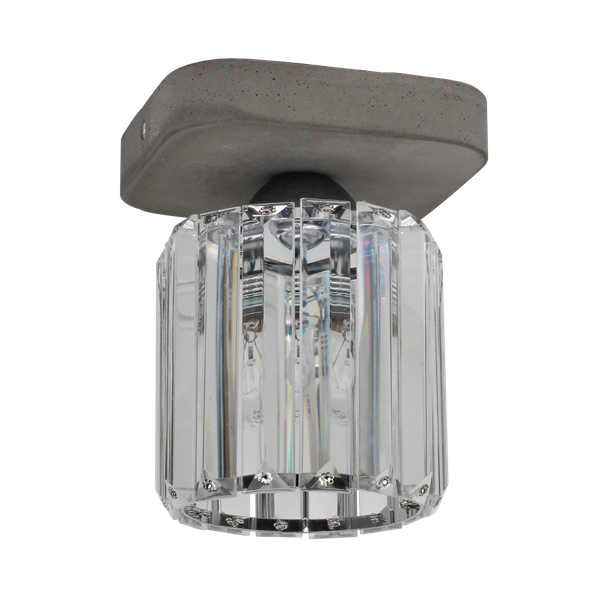 Glory Ceiling Lamp 1xE27 Max.60W Gray Concrete/Transparent Glass 2361136