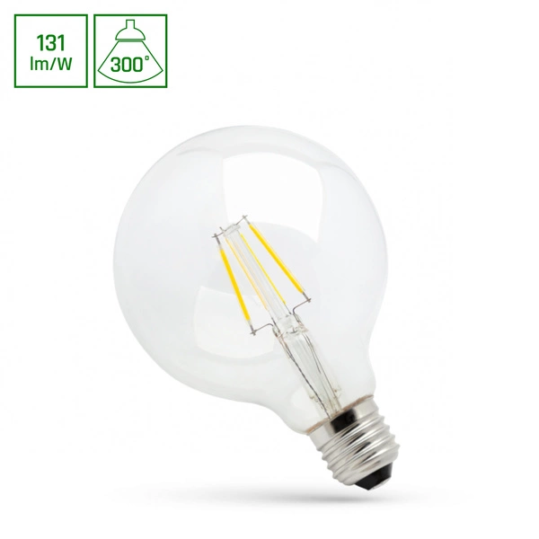 GLOB LED filament bulb G125 E27 8W COG neutral 4K clear